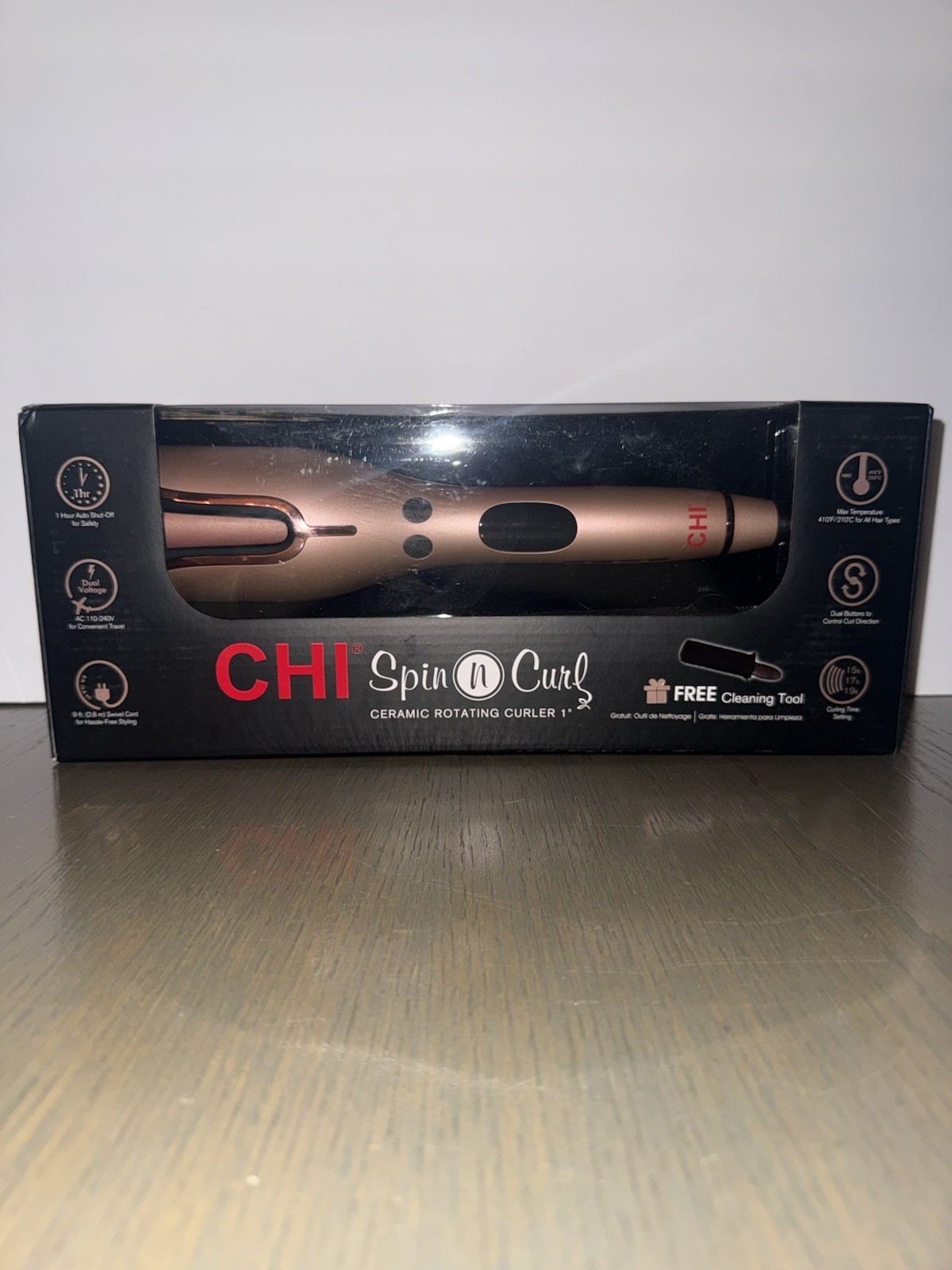 CHI Spin n Curl 1in Ceramic Rotating Curling Iron Dual Voltage Auto Shut-Off