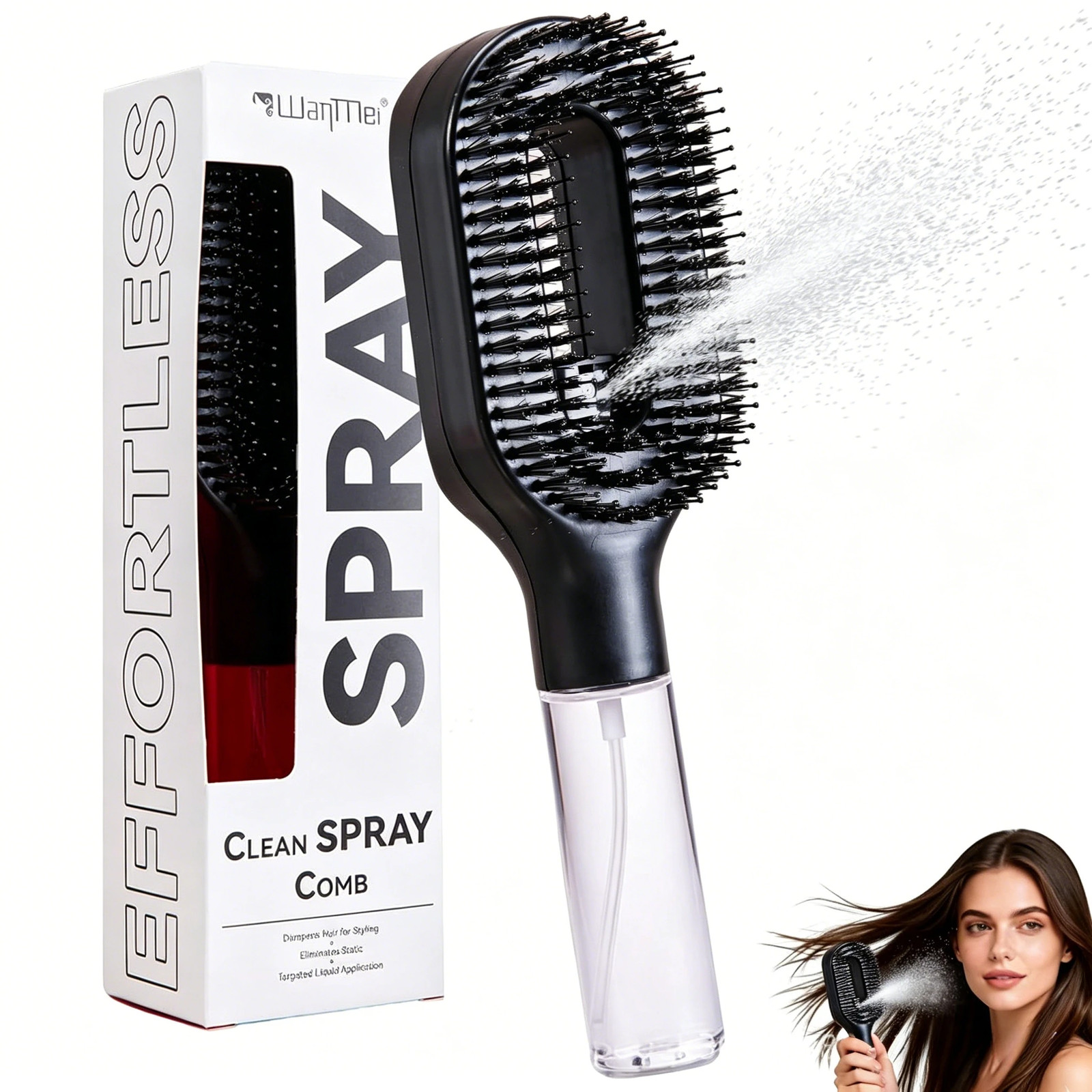 2 in 1 Spray Massage Comb Essential Oil Water Spray Bottle Anti Static Scalp