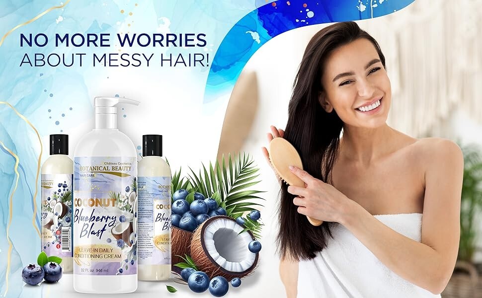 Blueberry Leave-In Conditioner for Hair Softening, Detangling 8oz (Pack of 2)