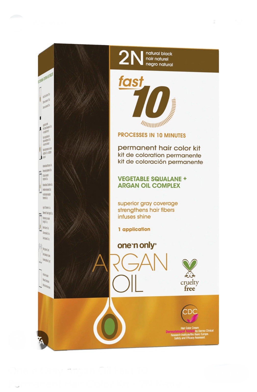 One ‘n Only Argan Oil Fast 10 Permanent Hair Color Kit 2N Natural Black