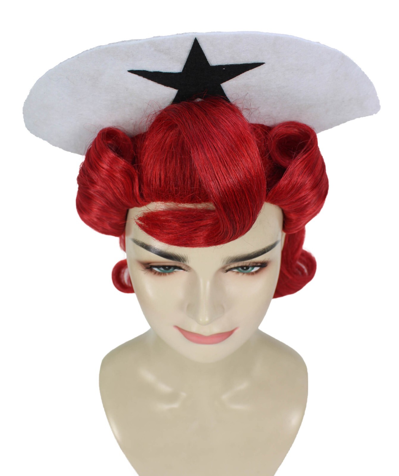 HPO Adult Unisex Dark Red Drag Queen Wig, Best for Halloween, Flame-retardant