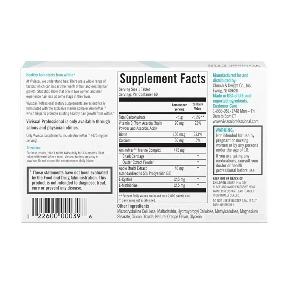 Pro Advanced Hair Growth Supplement 180 Tablets Suitable for sparse hair