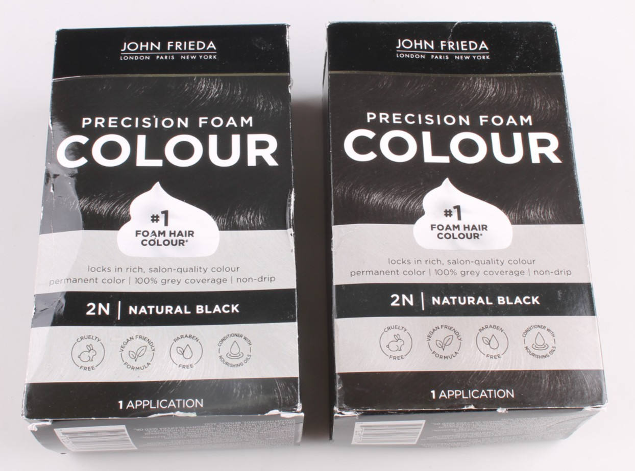 2 John Frieda Precision Foam Colour Luminous Black 2N Natural Black New Box READ
