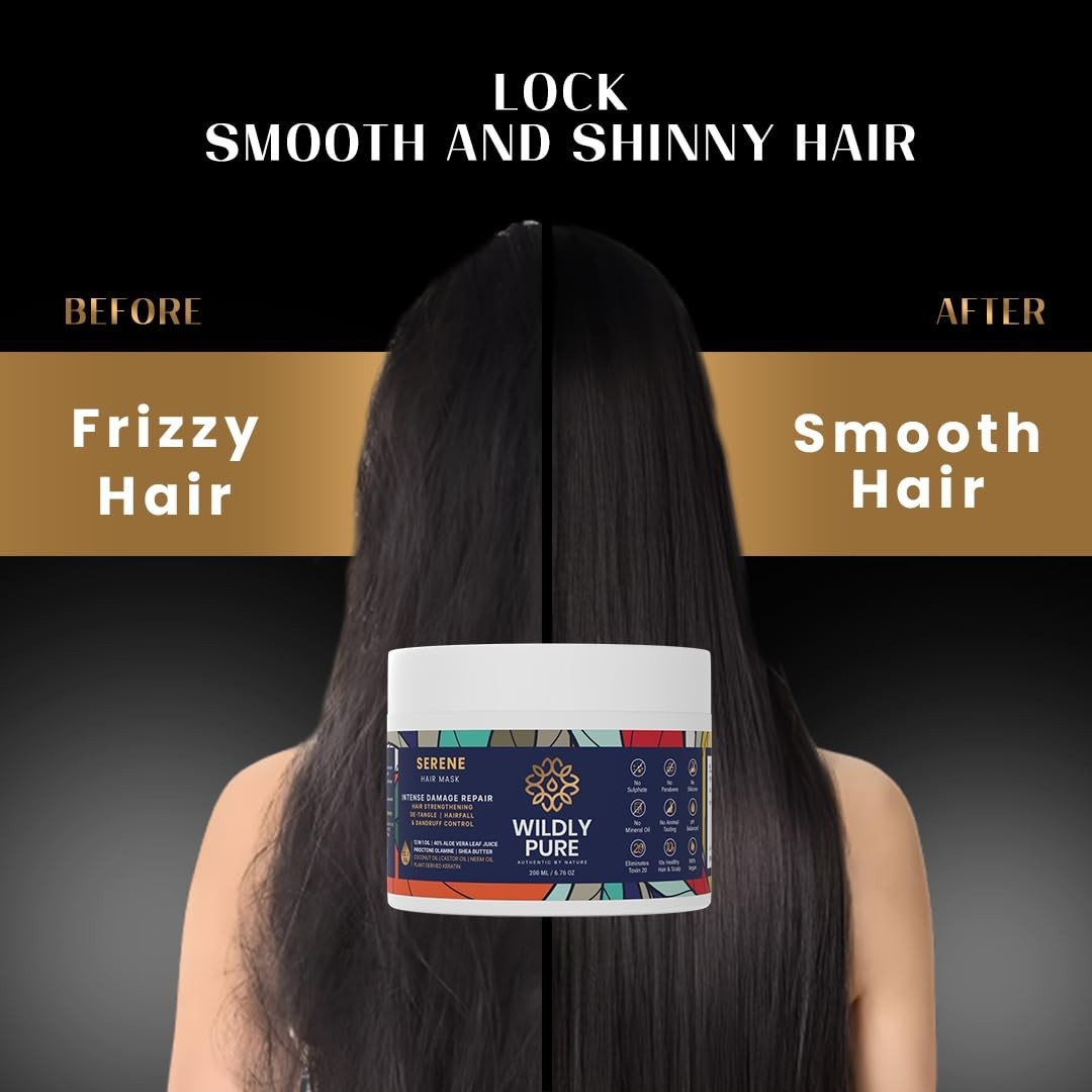 Wildly Pure Professional Hair Mask for Dry, Frizzy & Damaged Hair Men & Women