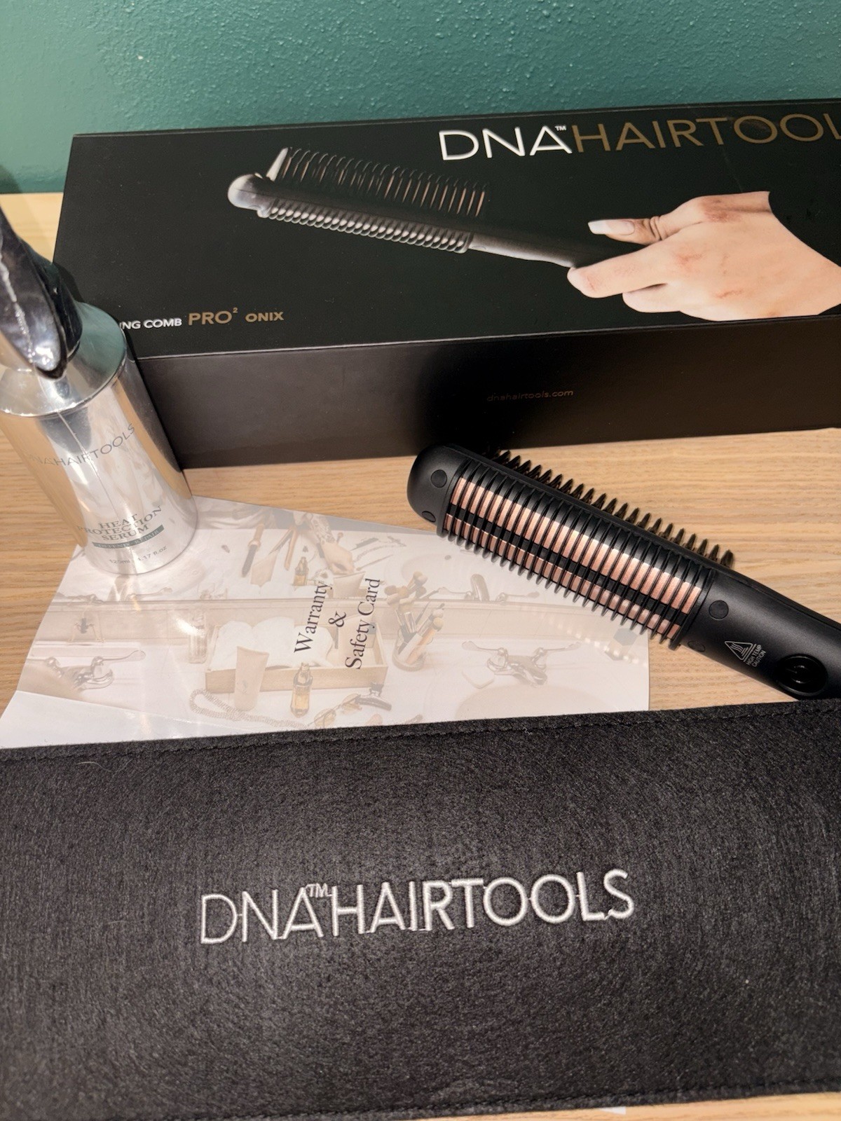 DNA Hair Tools Pro Onix Electric Straightening Brush, Black, Unisex Adults