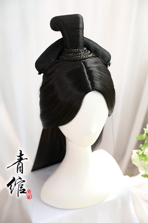 Chinese Wedding bride Ancient WeiJin Style Cosplay Show Whole Hair Wig Headwear