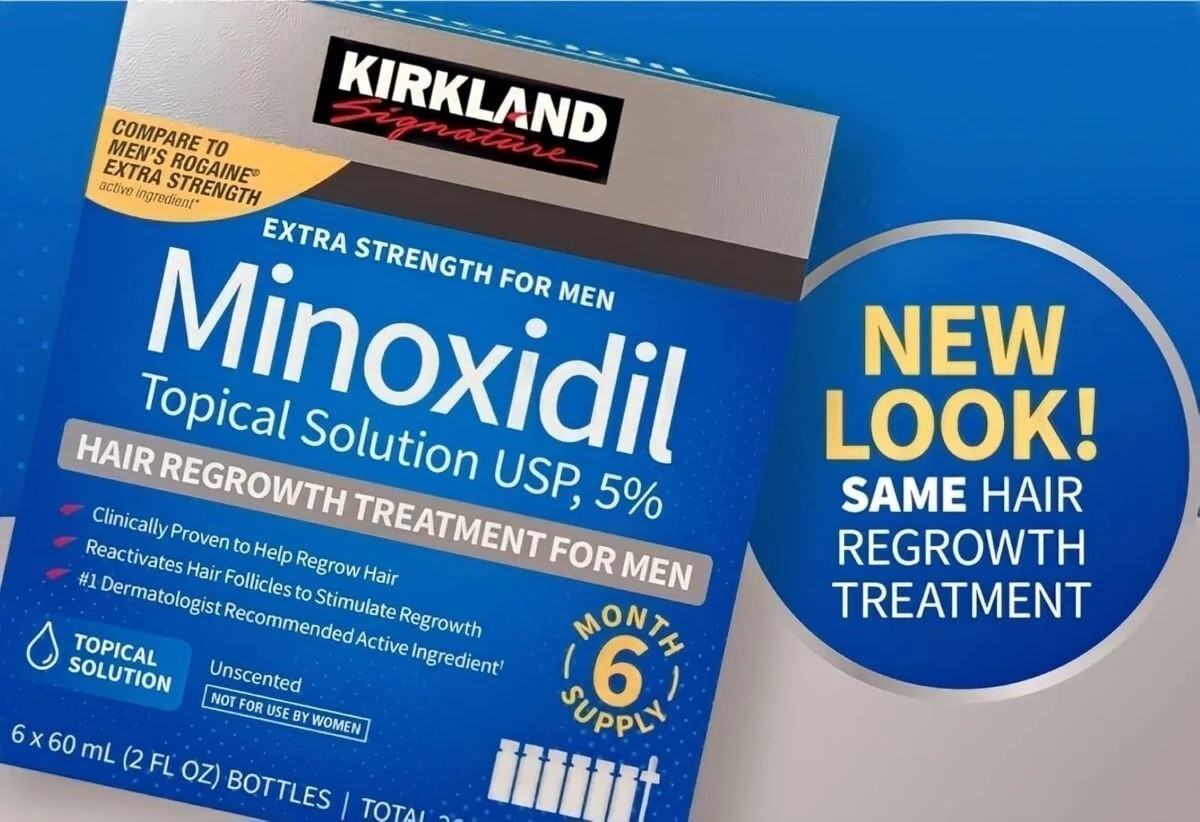 Kirkland Minoxidil 5% Hair Regrowth Solution Extra Strength Men 6 Month Supply