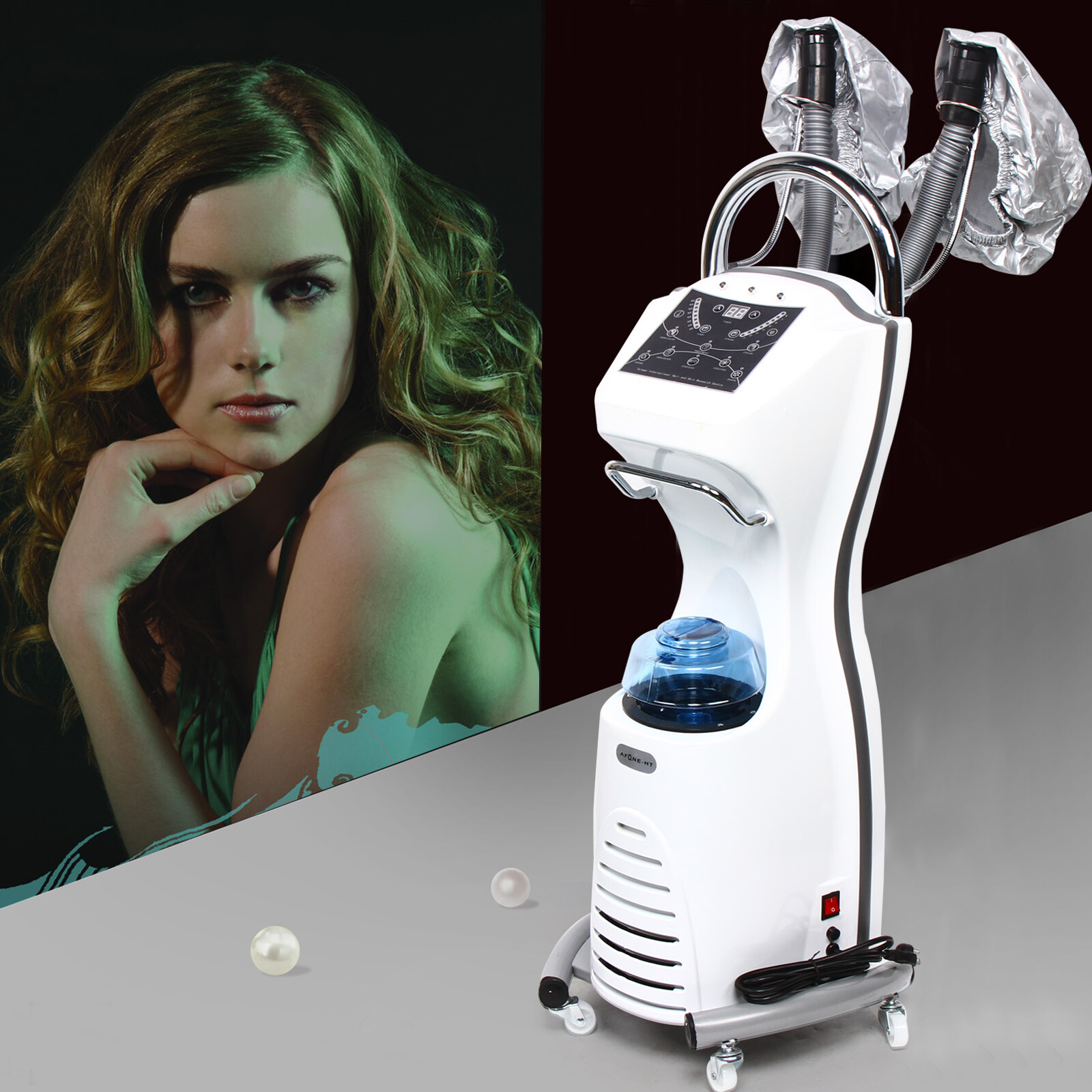 Professional Salon Hair Steamer Rolling Stand Color Processor Oil Treatment 700W