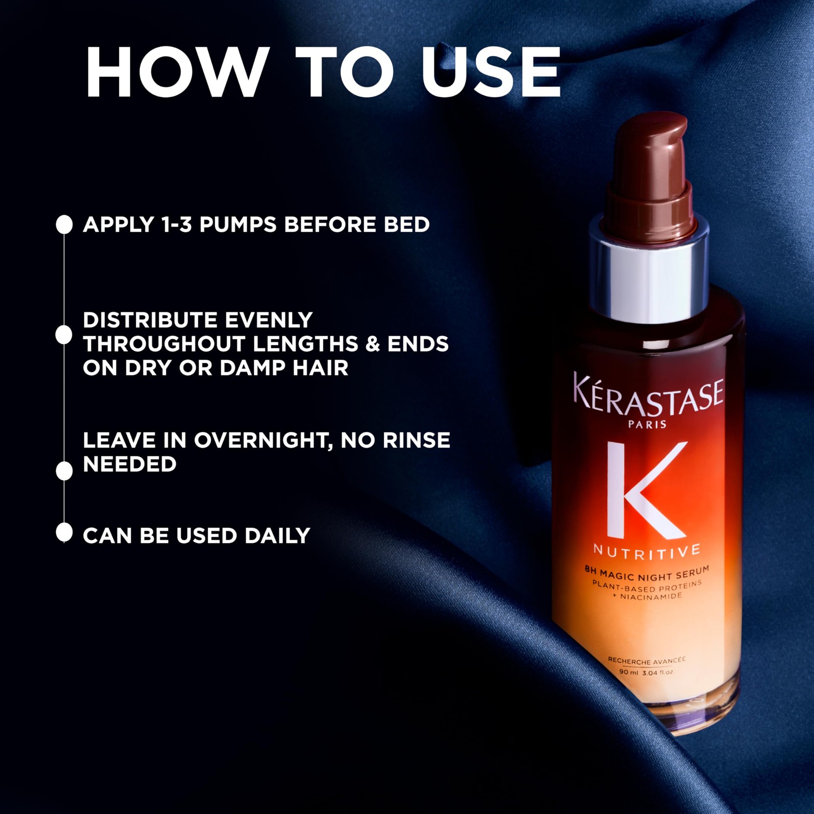 Nutritive 8H Overnight Serum Dry Hair 1 Fl Oz Enhances Shine Reduce Frizz