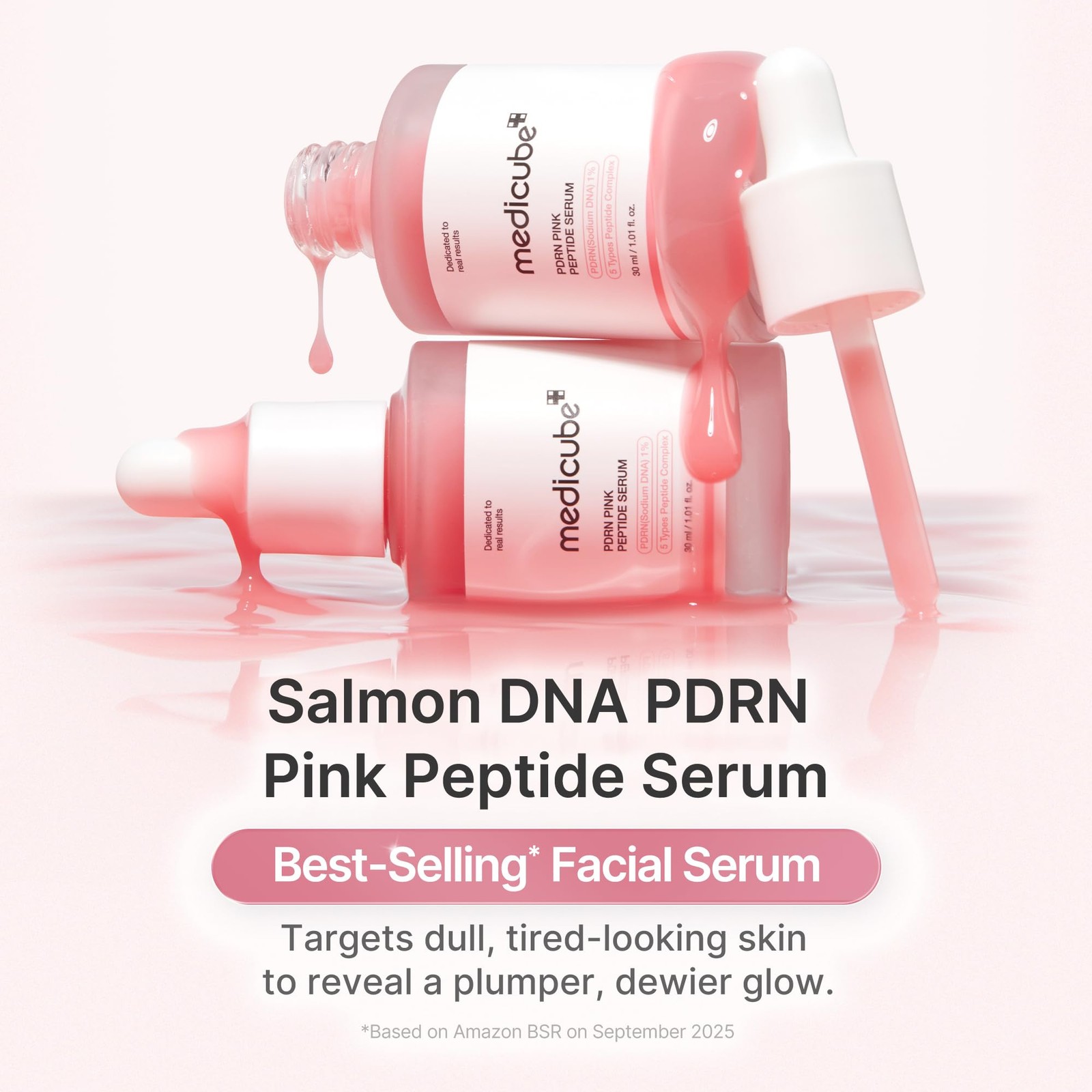 medicube PDRN Pink Peptide Serum with Salmon DNA | 1.01 Fl Oz (Pack of 1)
