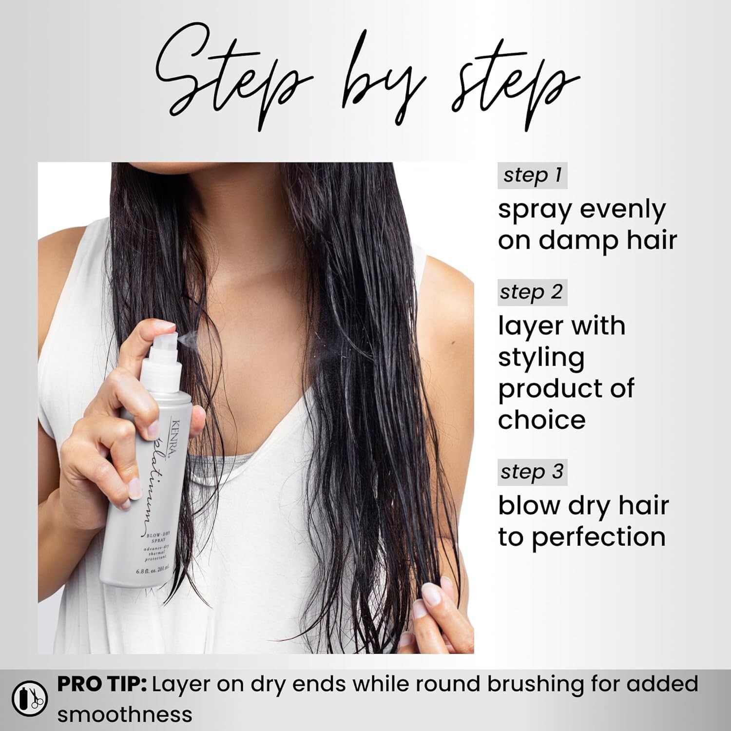 Kenra Platinum Blow-Dry Spray Detangles Smooths Softens – 6.8oz – 4 Pack
