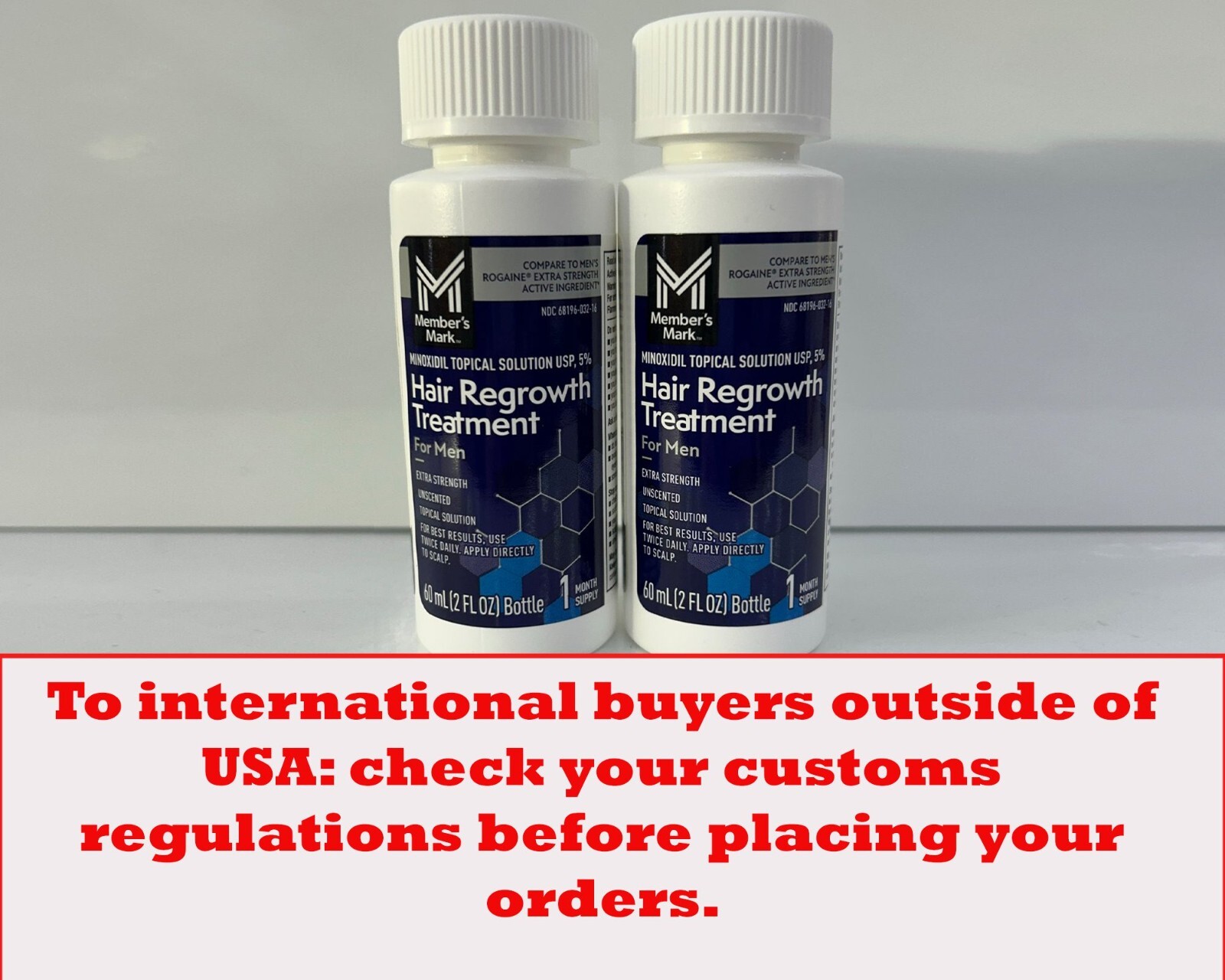 Member’s Mark Hair Regrowth Assistance for Men-Unscented 2 fl oz each- 2pc Combo