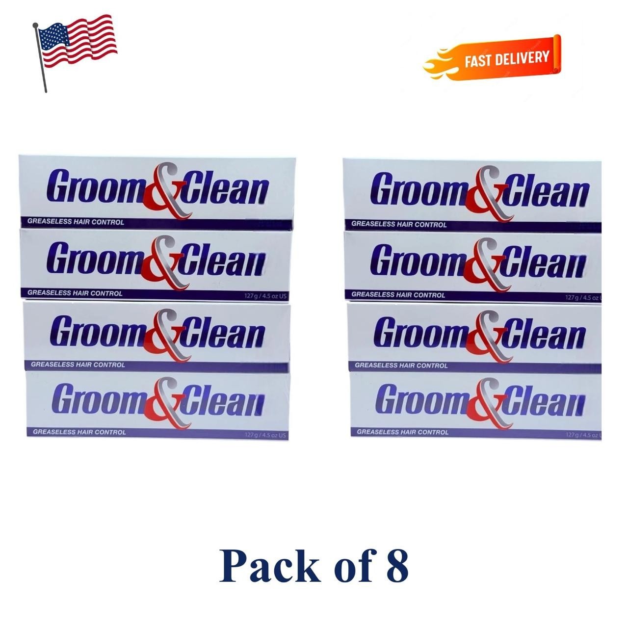 Groom and Clean Greaseless Hair Control Cream 4.5 oz Ea EXP 7/2028 8 Pack Fast S