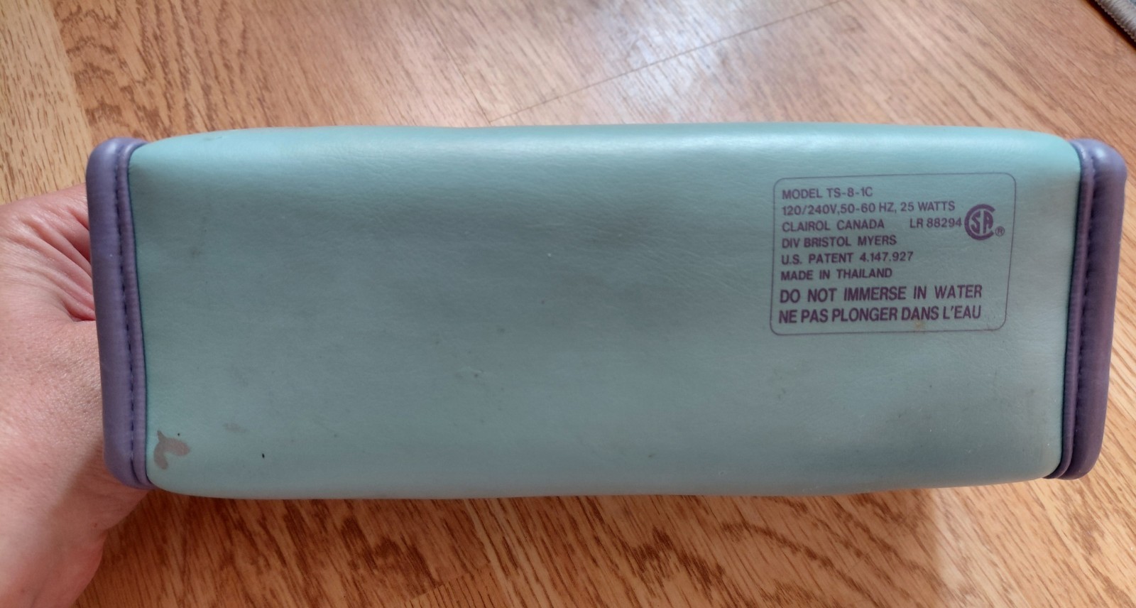 Vintage Clairol TS-8-1 Travel Hot Rollers 1in Dual Voltage Teal Purple White