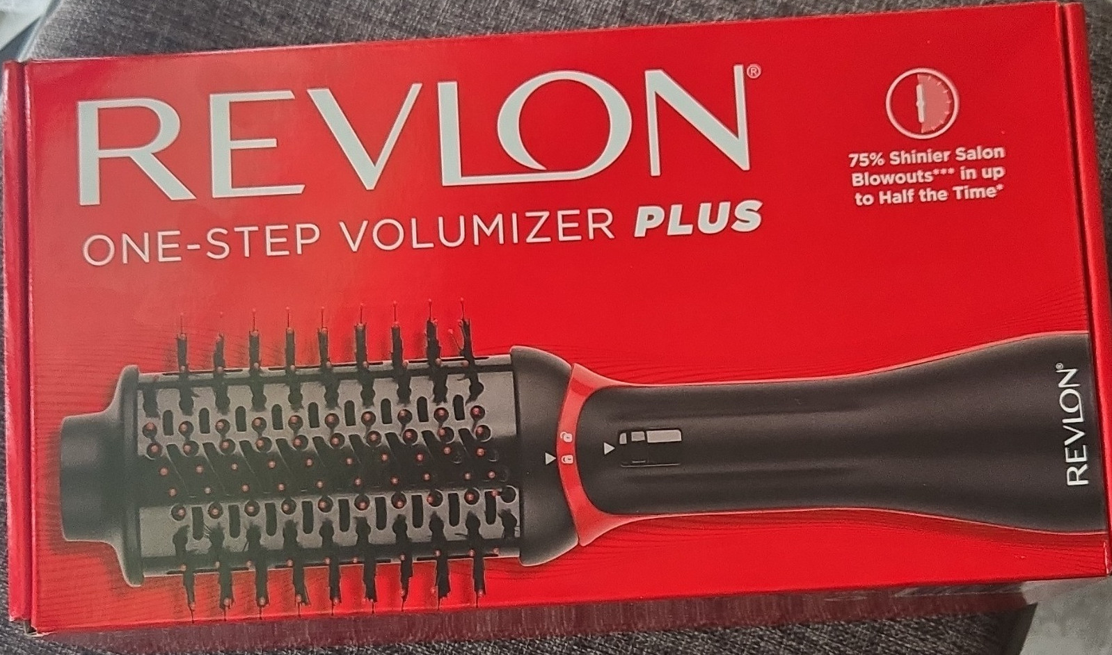 Revlon One-Step Volumizer Plus 2.4 in Barrel Hair Dryer Ionic Tech Black/Red