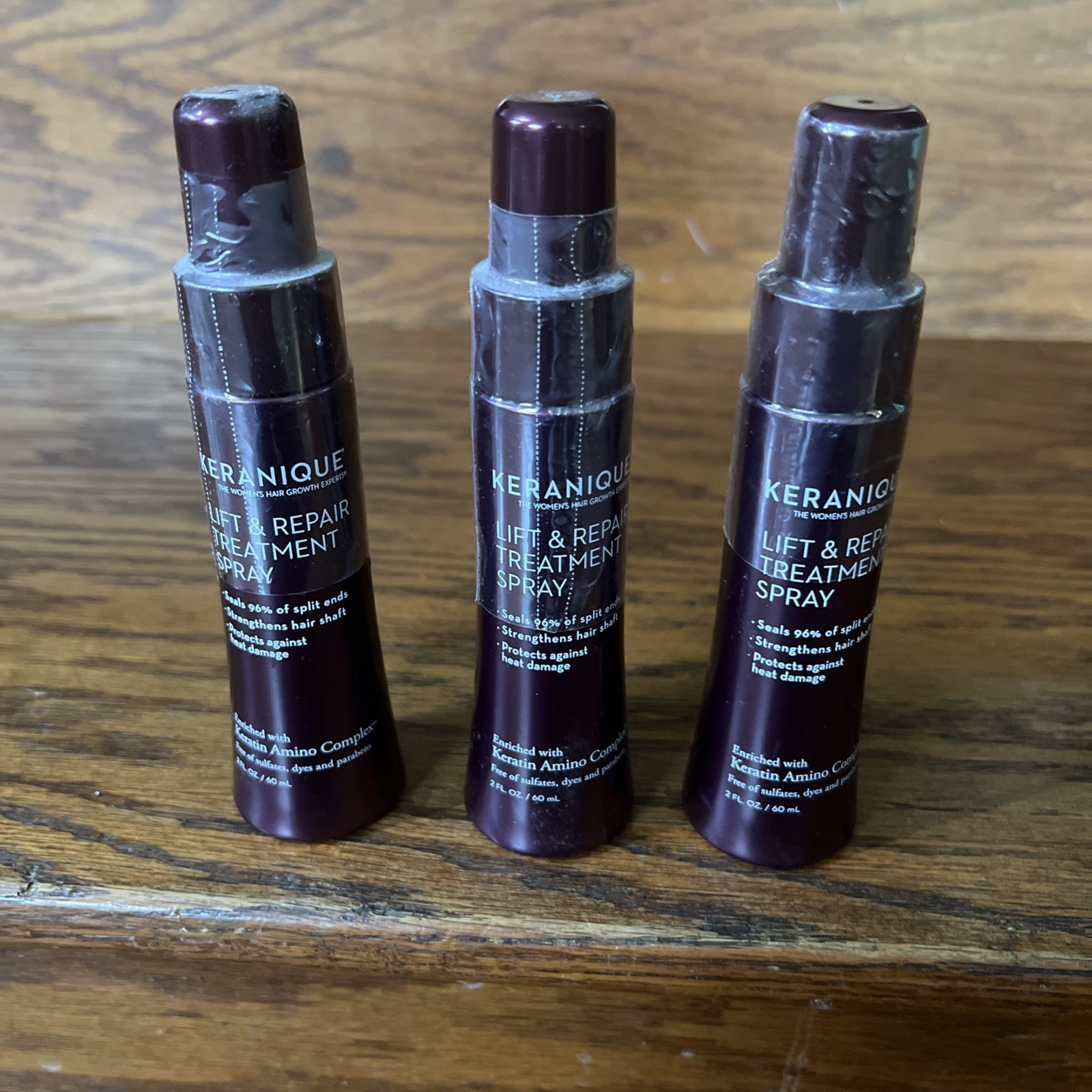 New! Lot of 3 Keranique Lift and Repair Treatment Spray, 2 oz ea, total 6 oz
