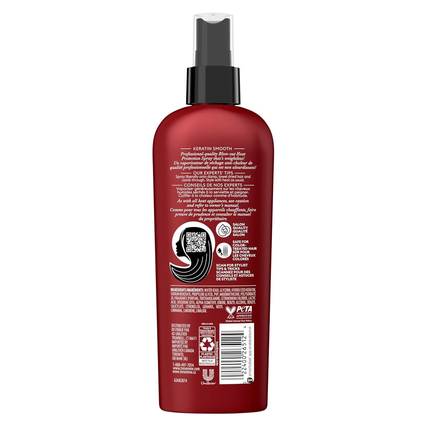 TRESemme Expert Selection Keratin Smooth Heat Protection Spray 8 oz Hair Mist