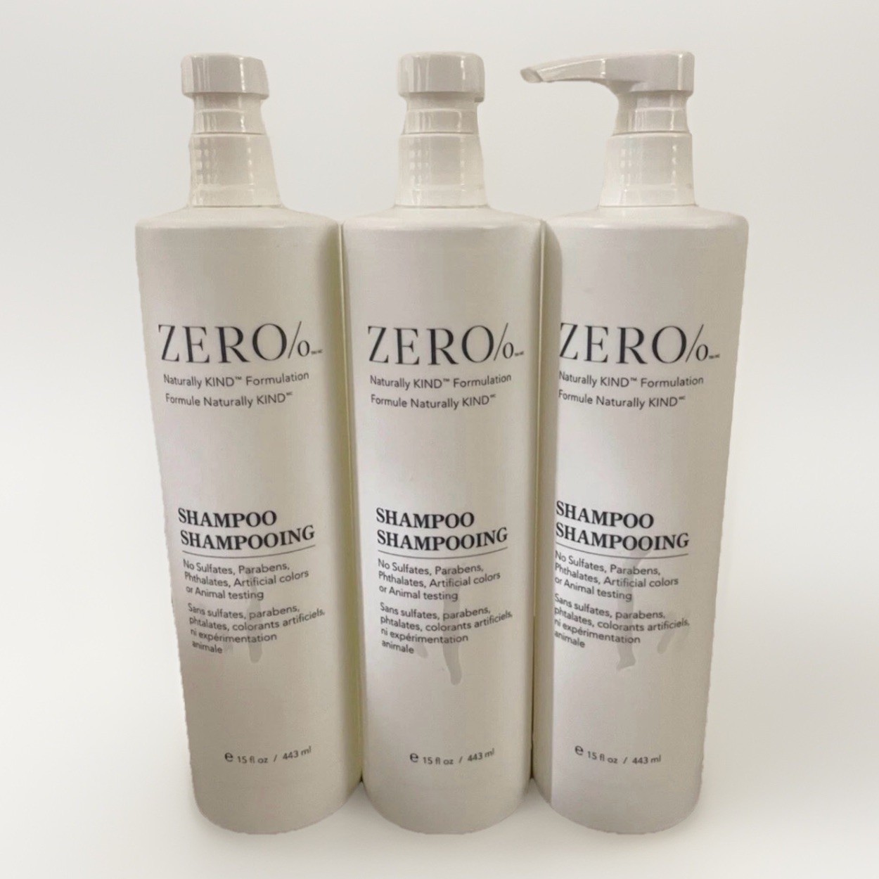 Lot Of 3 Zero% by Gilchrist & Soames SHAMPOO 15oz In Each, Hilton Exclusive