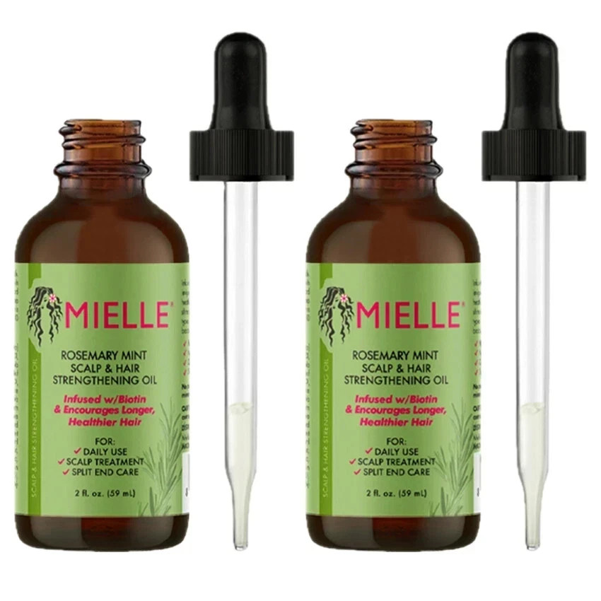 MIELLE Organics Rosemary Mint Scalp & Hair Strengthening Oil w/ Biotin 2PACK