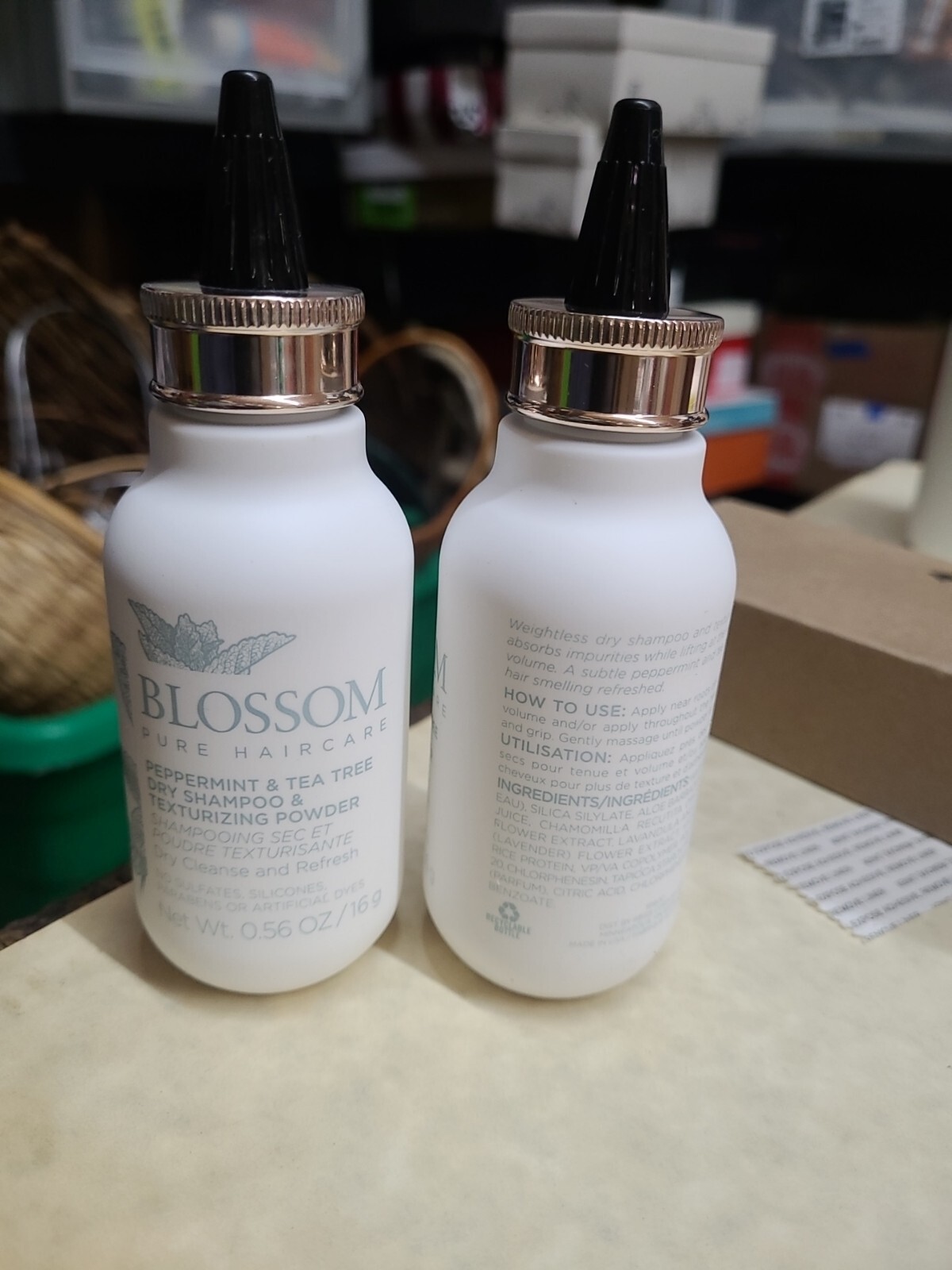 2 bottles ~ Blossom Peppermint and Tea Tree Dry Shampoo And Texturizing Powder