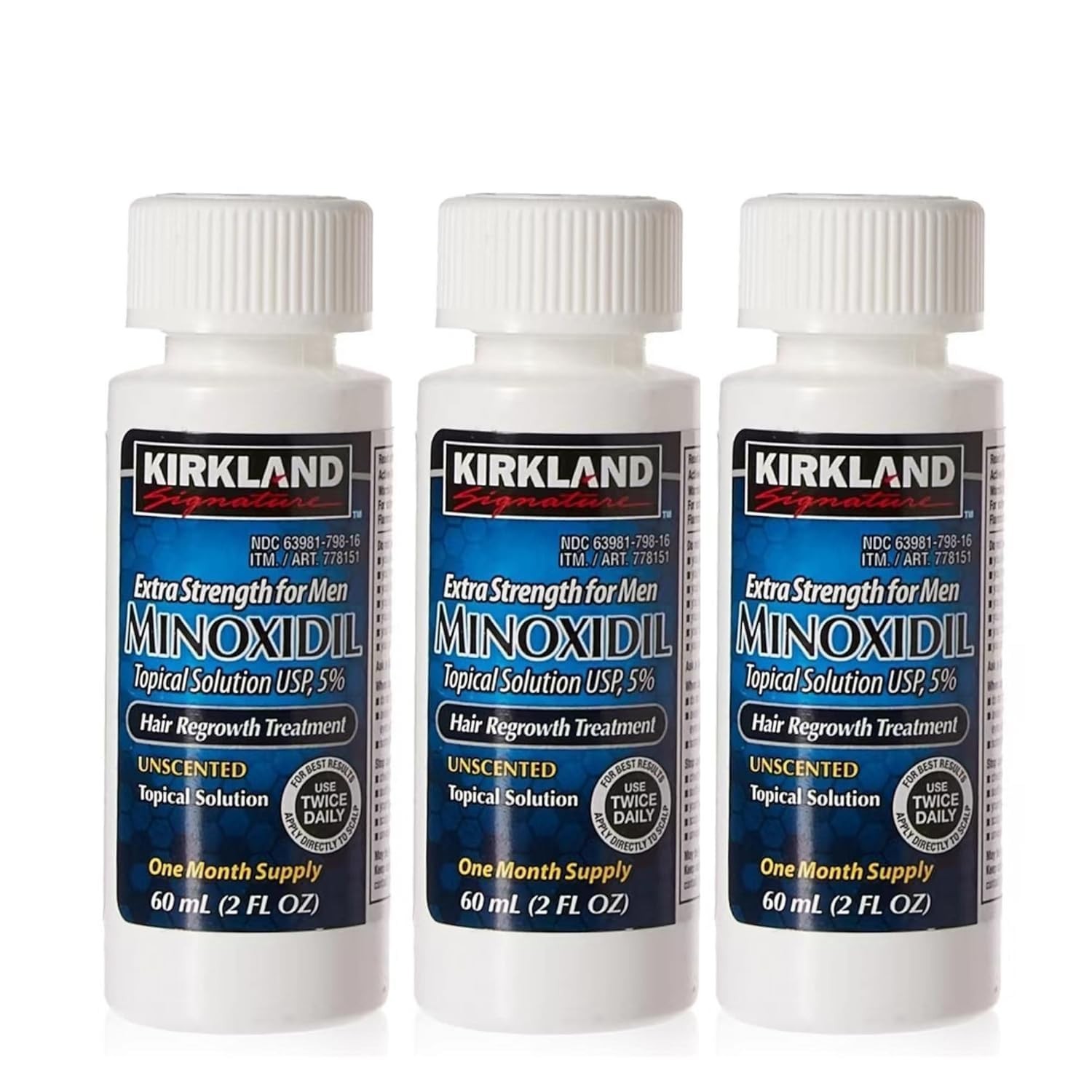 Kirkland Minoxidil 5% Extra Strength Men 3 Month Supply Hair Regrowth EXP 08/27+