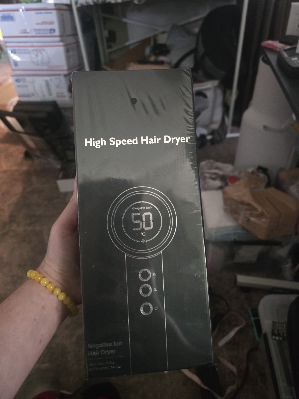 High Speed Ionic Technology Hair Dryer 1600W Electric Model HC03 Black Unisex