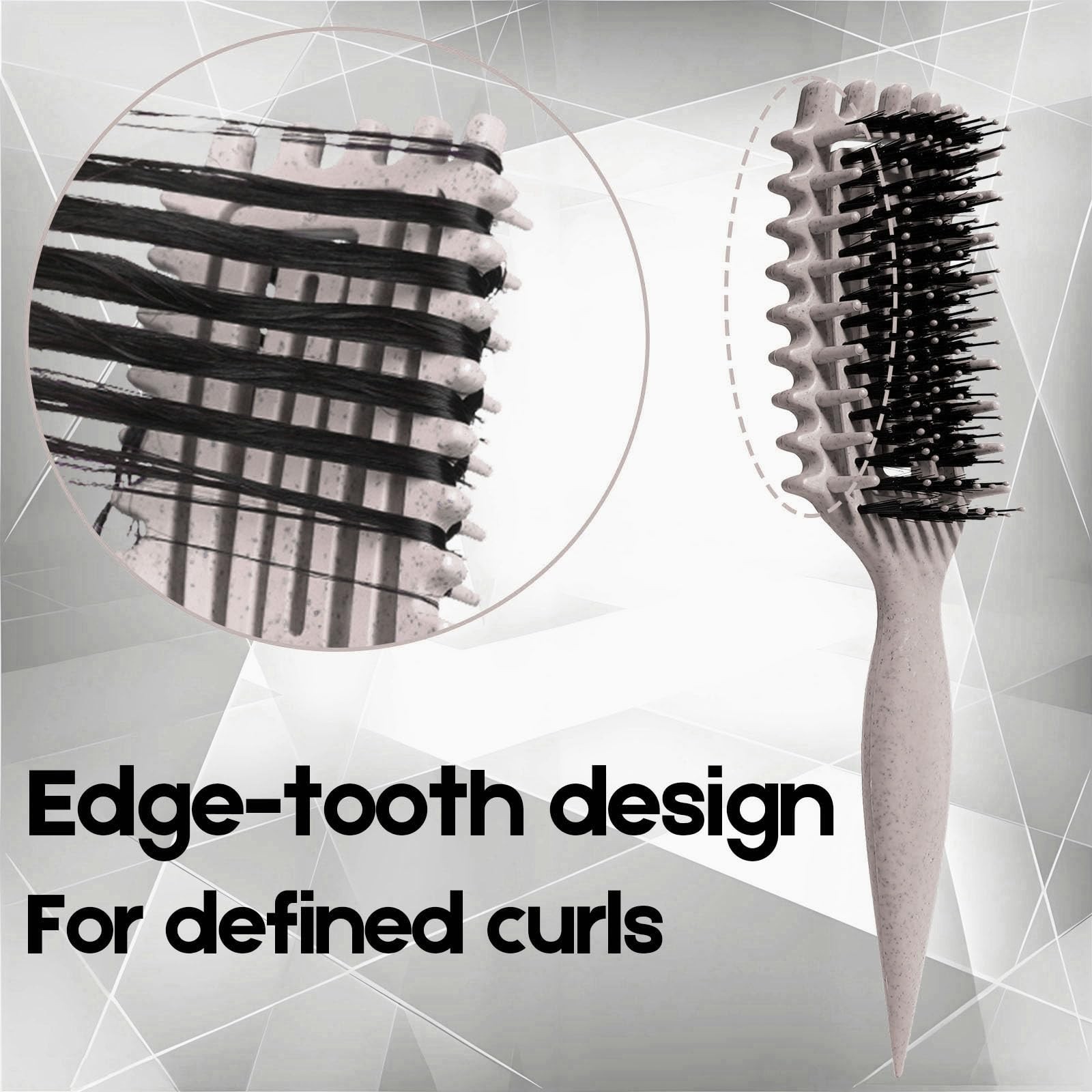 Curly Hair Detangling Brush for Shaping & Defining Curls – Wet & Dry Use, Black