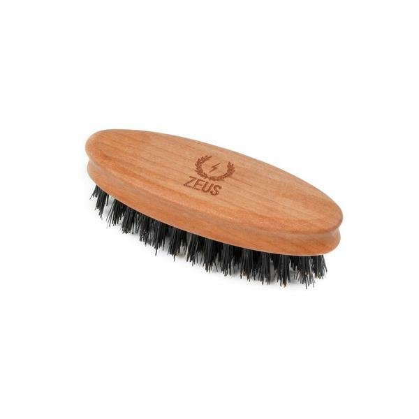 Pocket Pear Wood Beard Brush 100% Firm Boar Bristle Made in Germany