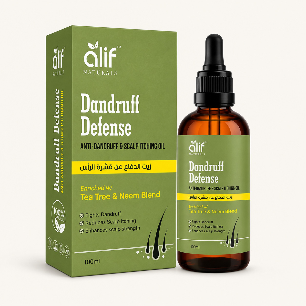 Anti Dandruff & Scalp Itching Hair oil |Tea Tree, Lemongrass, Neem | 3.38 fl oz