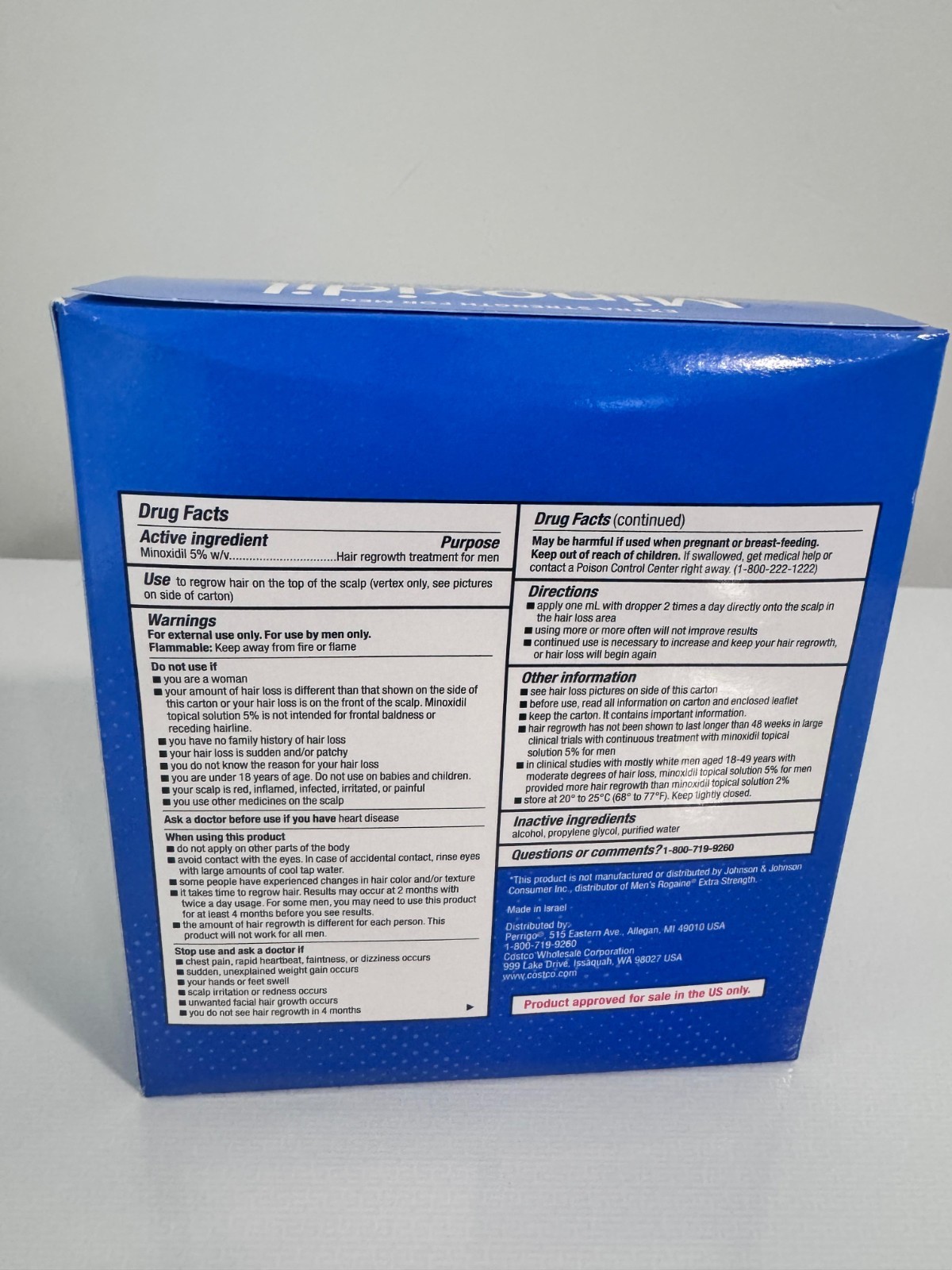 Kirkland Signature Minoxidil 5% Extra Strength Men Hair Regrowth Original