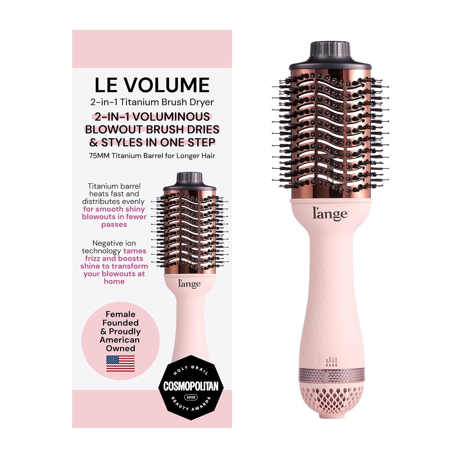L’ANGE HAIR Le Volume 2-in-1 Titanium Blow Dryer Brush