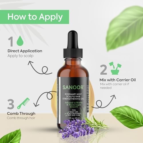 SANOOR® Rosemary Mint, Scalp Hair Growth Oil, Infused Biotin to Encourages Hair