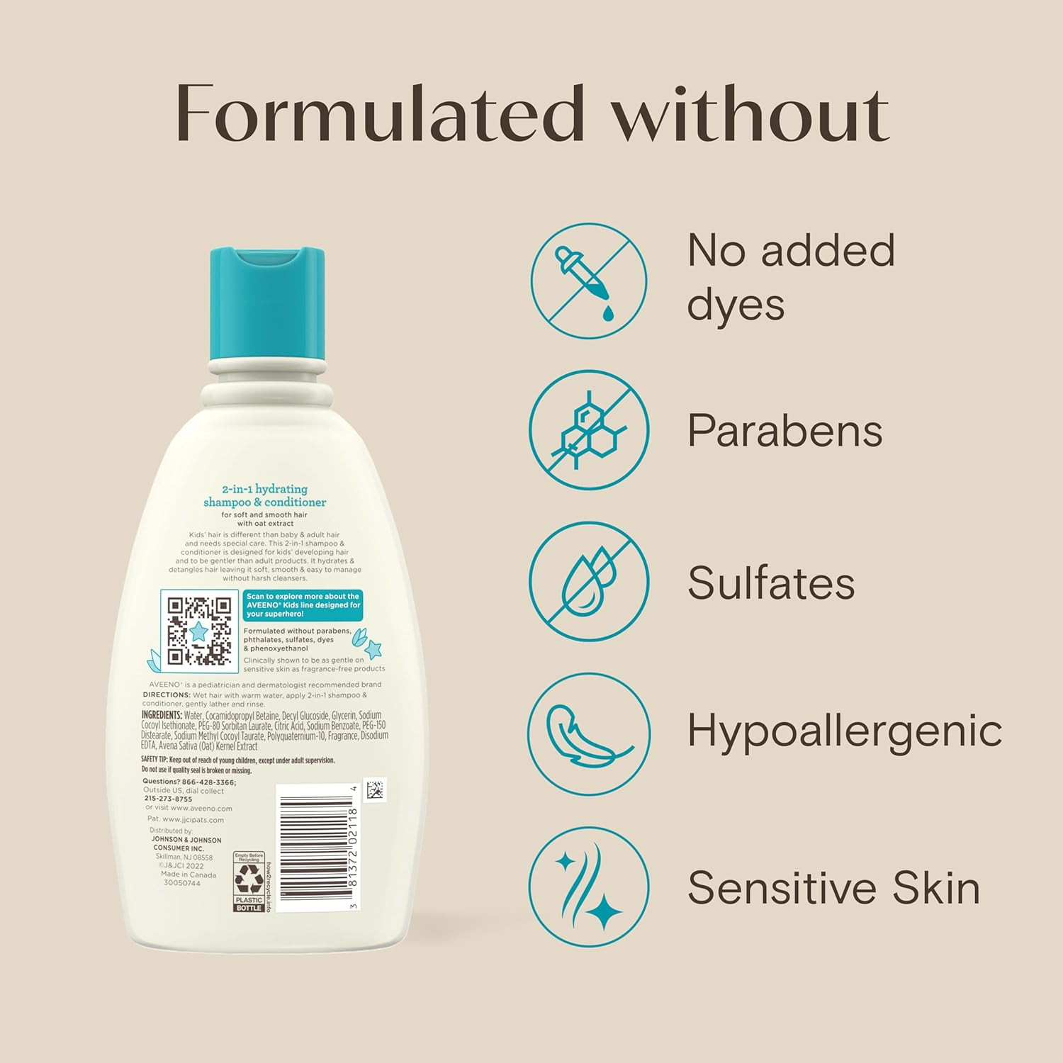 Aveeno Kids Shampoo & Conditioner, Hypoallergenic, 12 Fl. Oz | Kids Shampoo & Co
