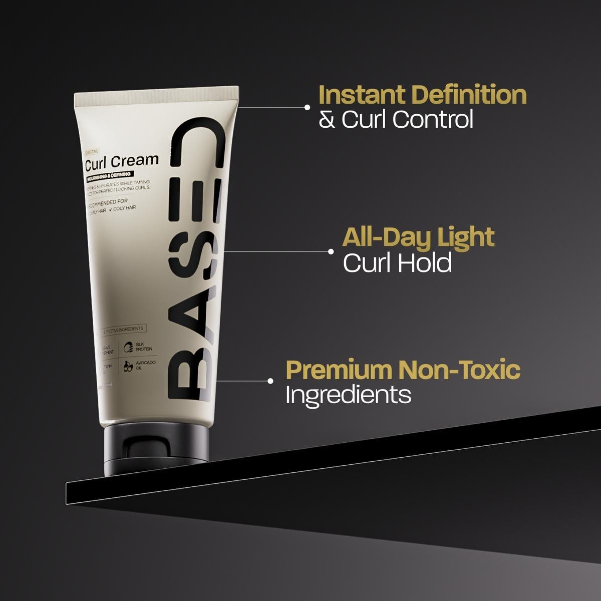 BASED Curl Cream Hydrating Styling Cream For Defined Natural Curly Hair