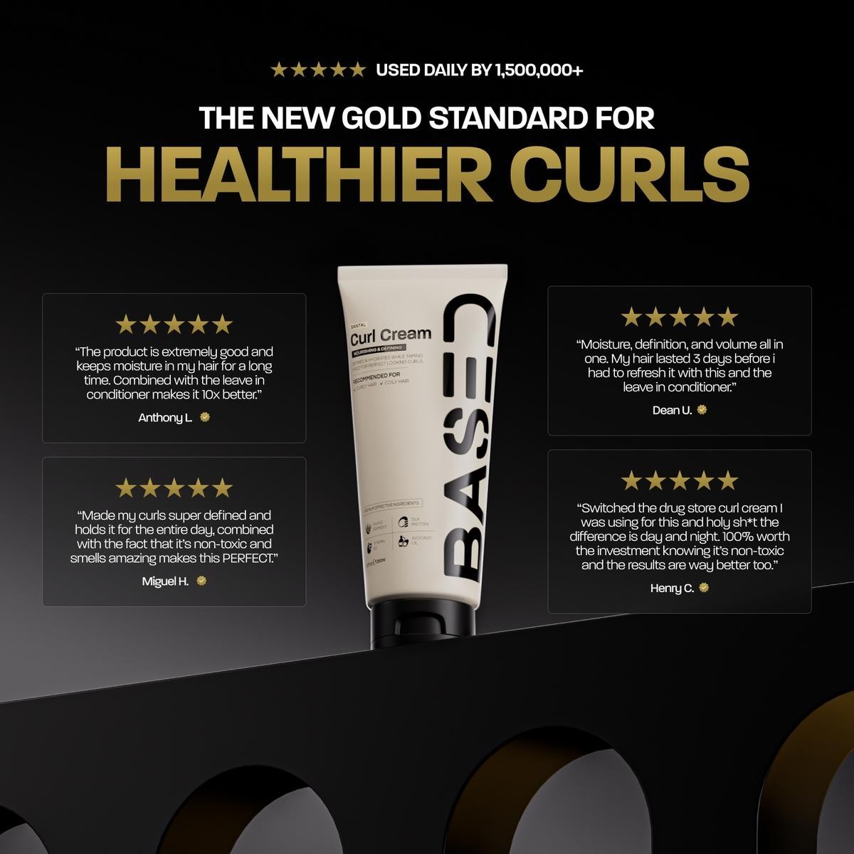 BASED Curl Cream Hydrating Styling Cream For Defined Natural Curly Hair