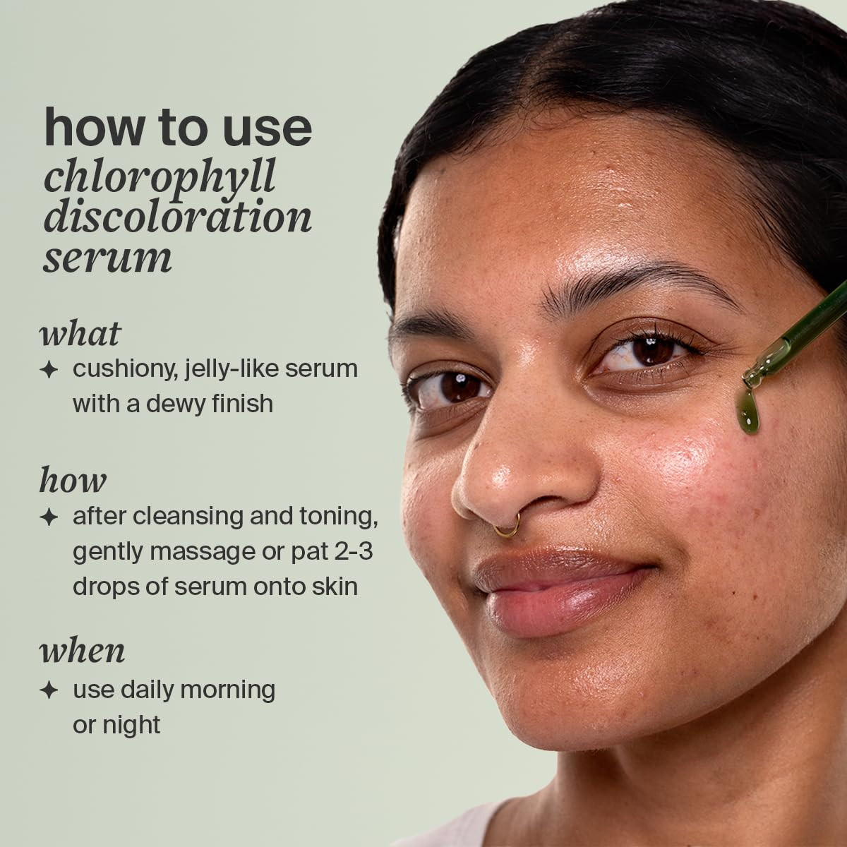 Cocokind Chlorophyll Discoloration Serum, Sensitive Skin Friendly Spot Fading Se