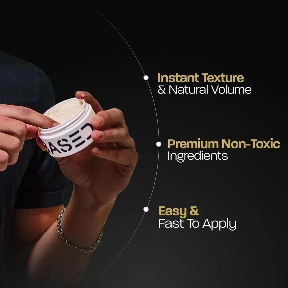 BASED Premium Hair Clay for Men, Strong Hold & Texturizing Finish, 3Oz