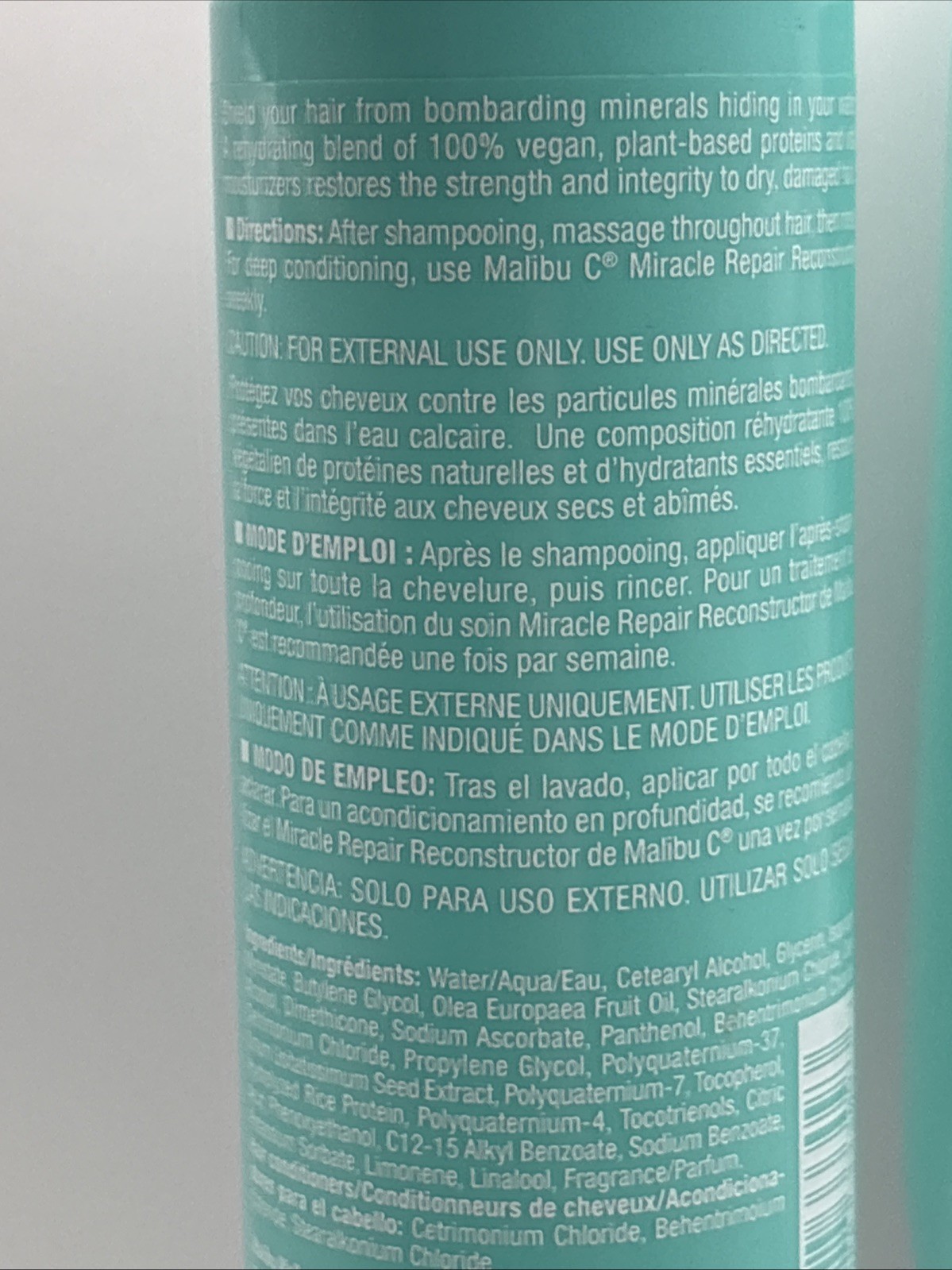 2 PACK Malibu C Hard Water Wellness Conditioner 9oz/266ml. Each, 100% Vegan
