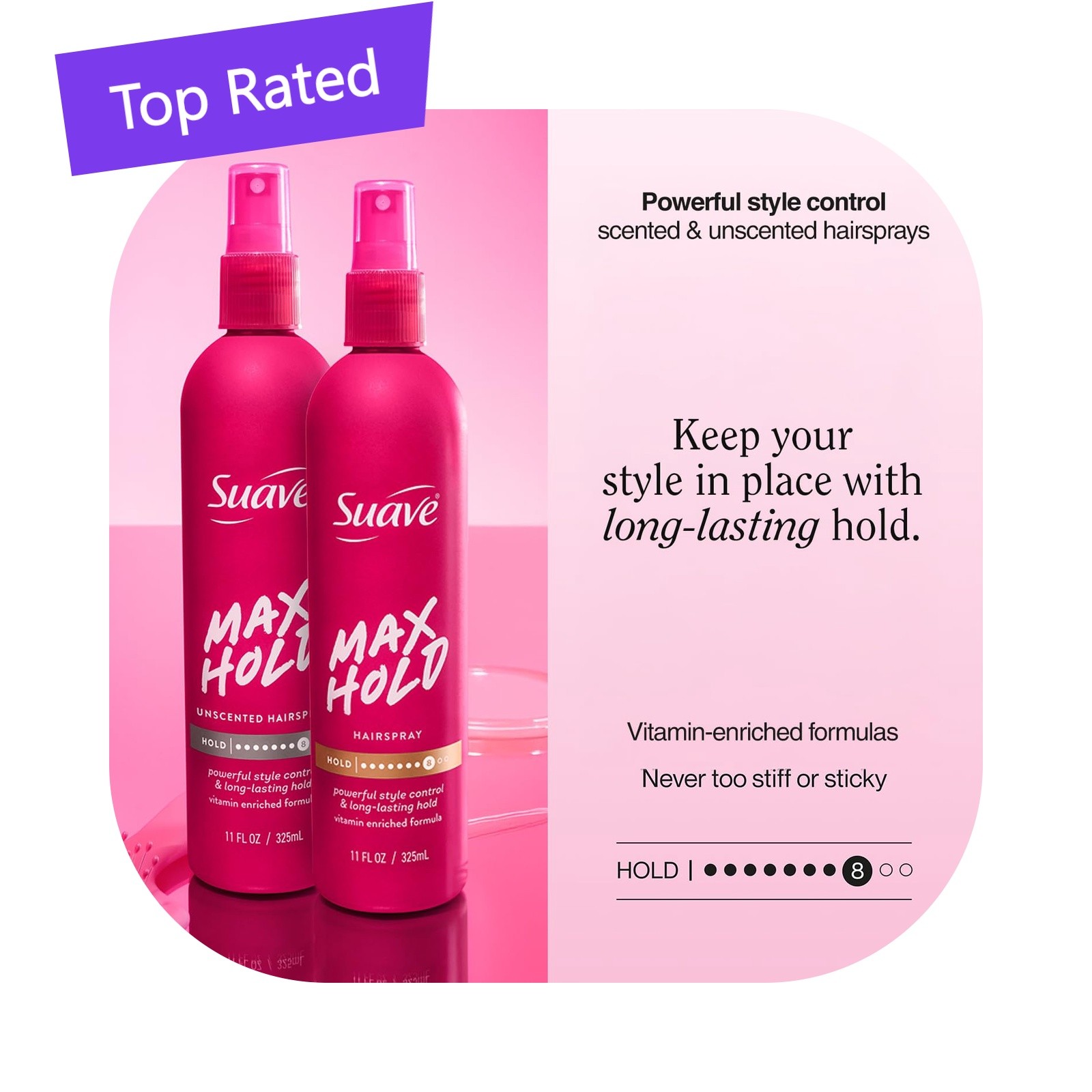 Suave Max Hold Hairspray Unscented Scented 11oz 3 Pc