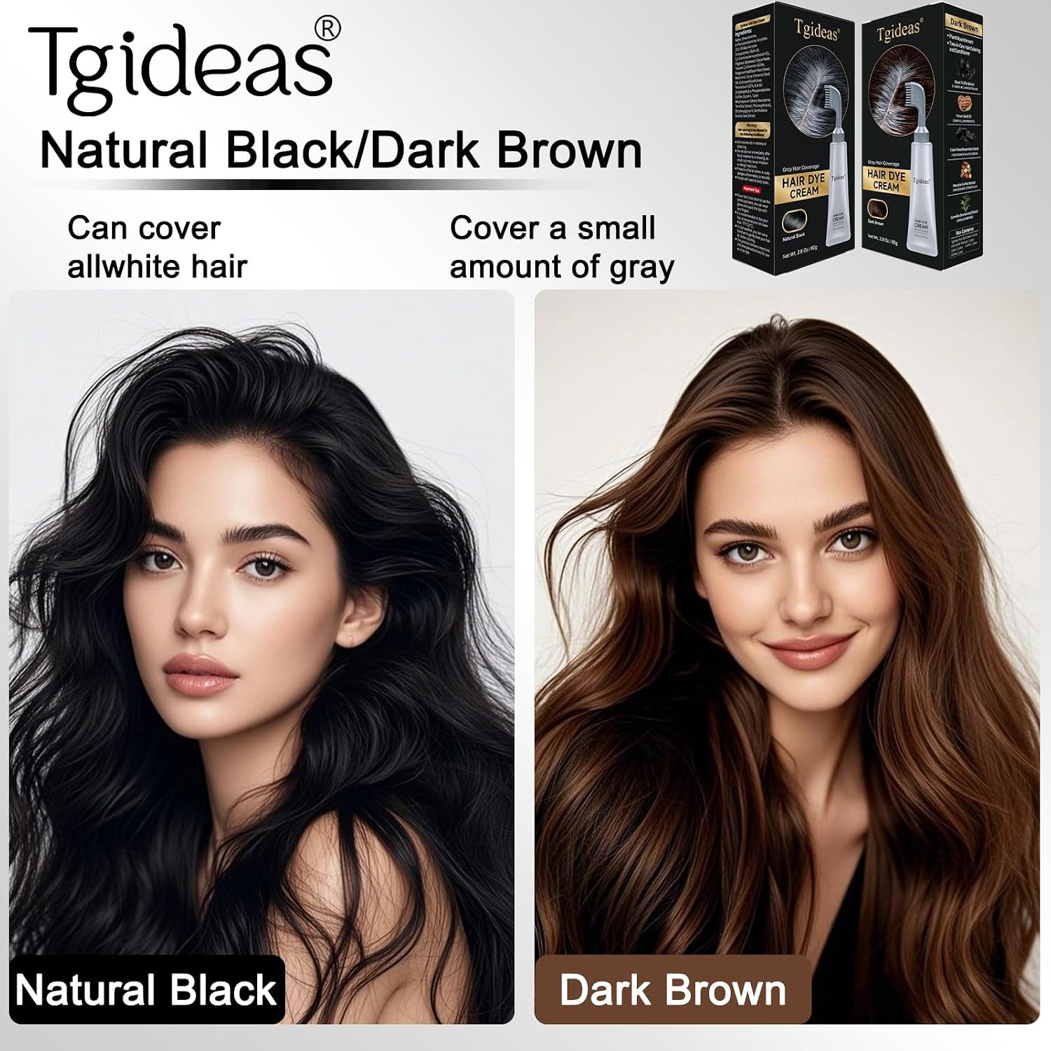 Hair Dye Comb Root Touch Up, Ammonia Free Gray Coverage, Black | Natural Plant E