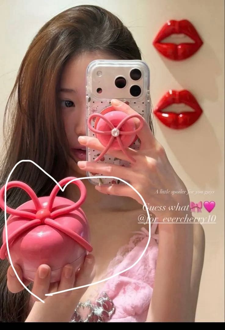 Medicube Ribbon Cherry Glass Hair Brush Pink Coquette Y2K Wonyoung