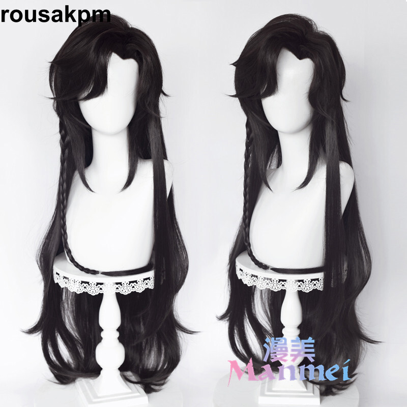 Cosplay Hua Cheng Tian Guan Ci Fu Black Long Wig Harajuku Hairpiece