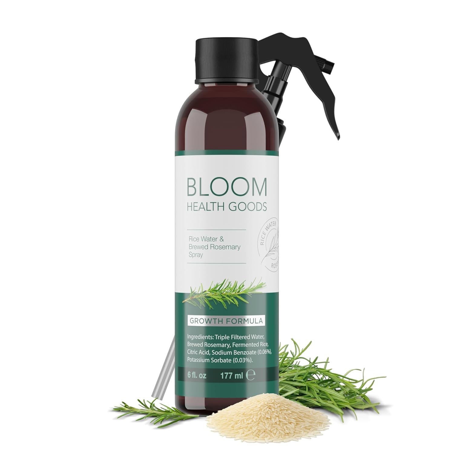 Bloom Health Goods Rosemary & Rice Hair Growth Spray – Whole Plant Ingredients