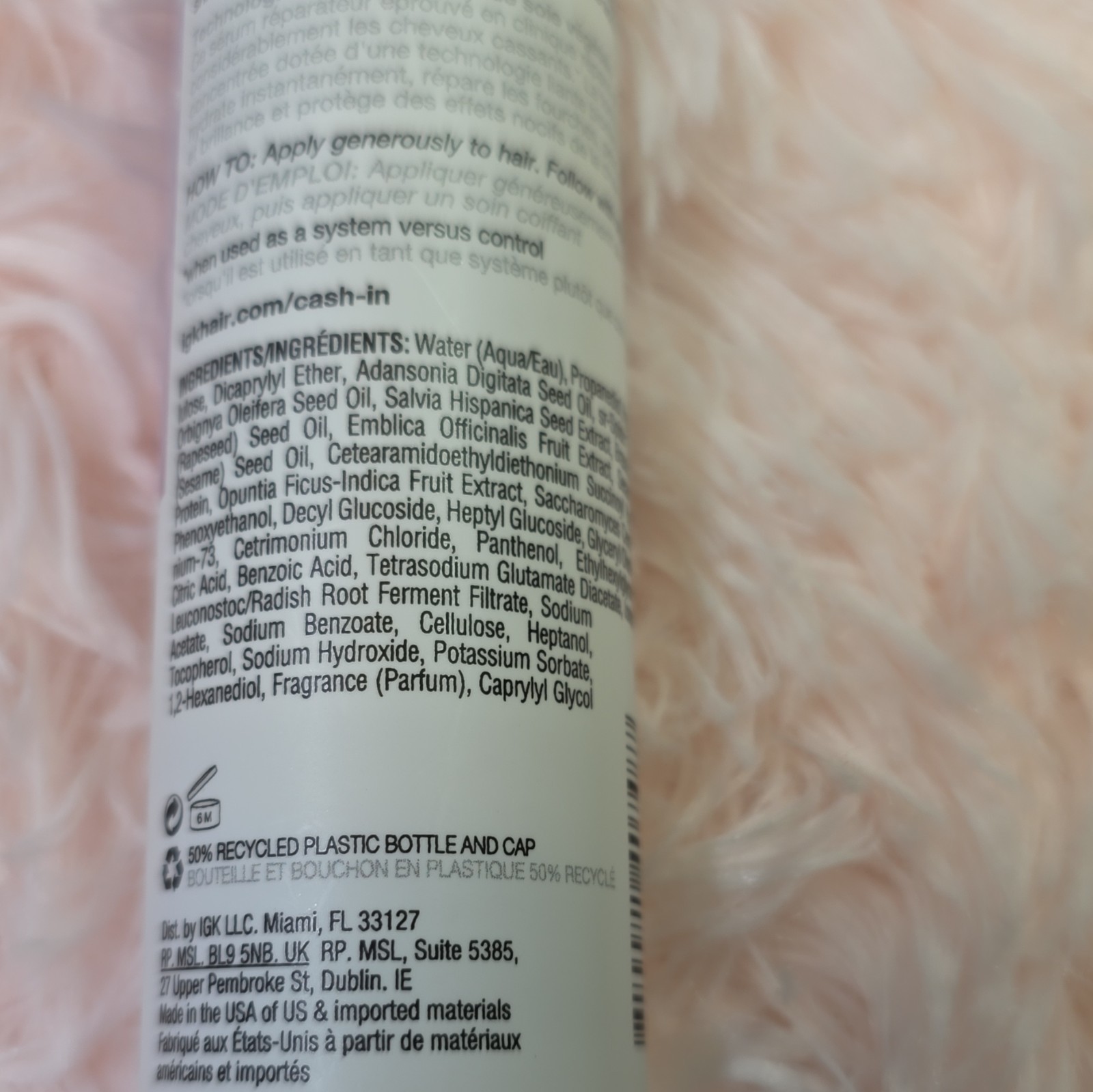 IGK Cash In Instant Repair Hair Serum Heat Protection 1.7 fl oz / 50 mL
