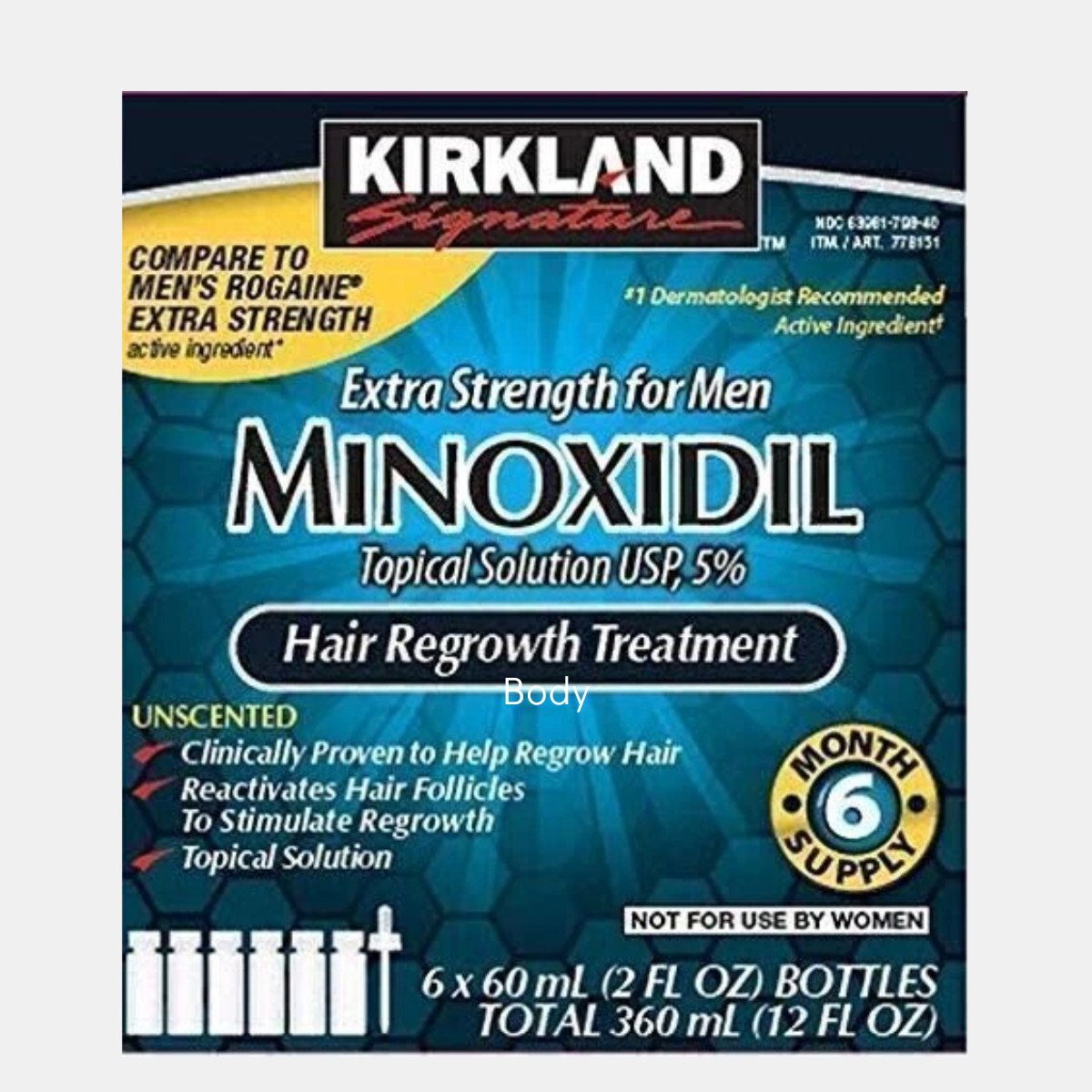Minoxidil Kirkland Signature 5% Hair Regrowth Treatment for Men – 12oz (6x2fl..