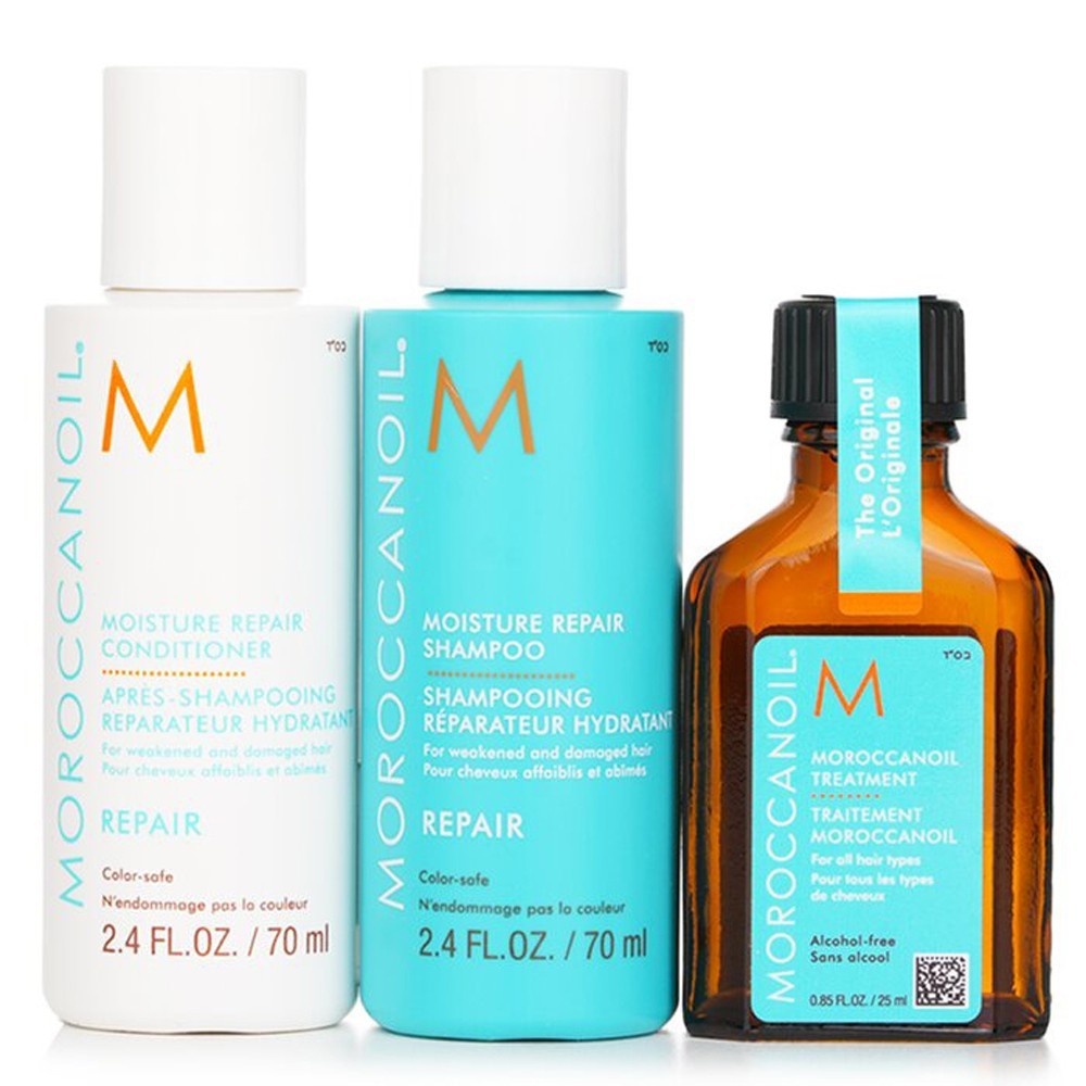 Moroccanoil Repair & Moisture Trio Set Shampoo Conditioner Treatment 3pcs