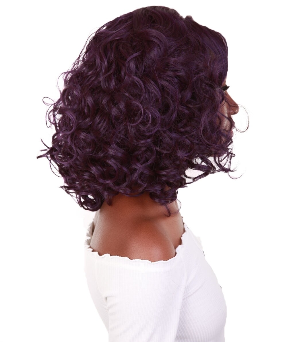 Curly 13 in 4X4 Hand Tied Lace Front Wig, Violet Blend