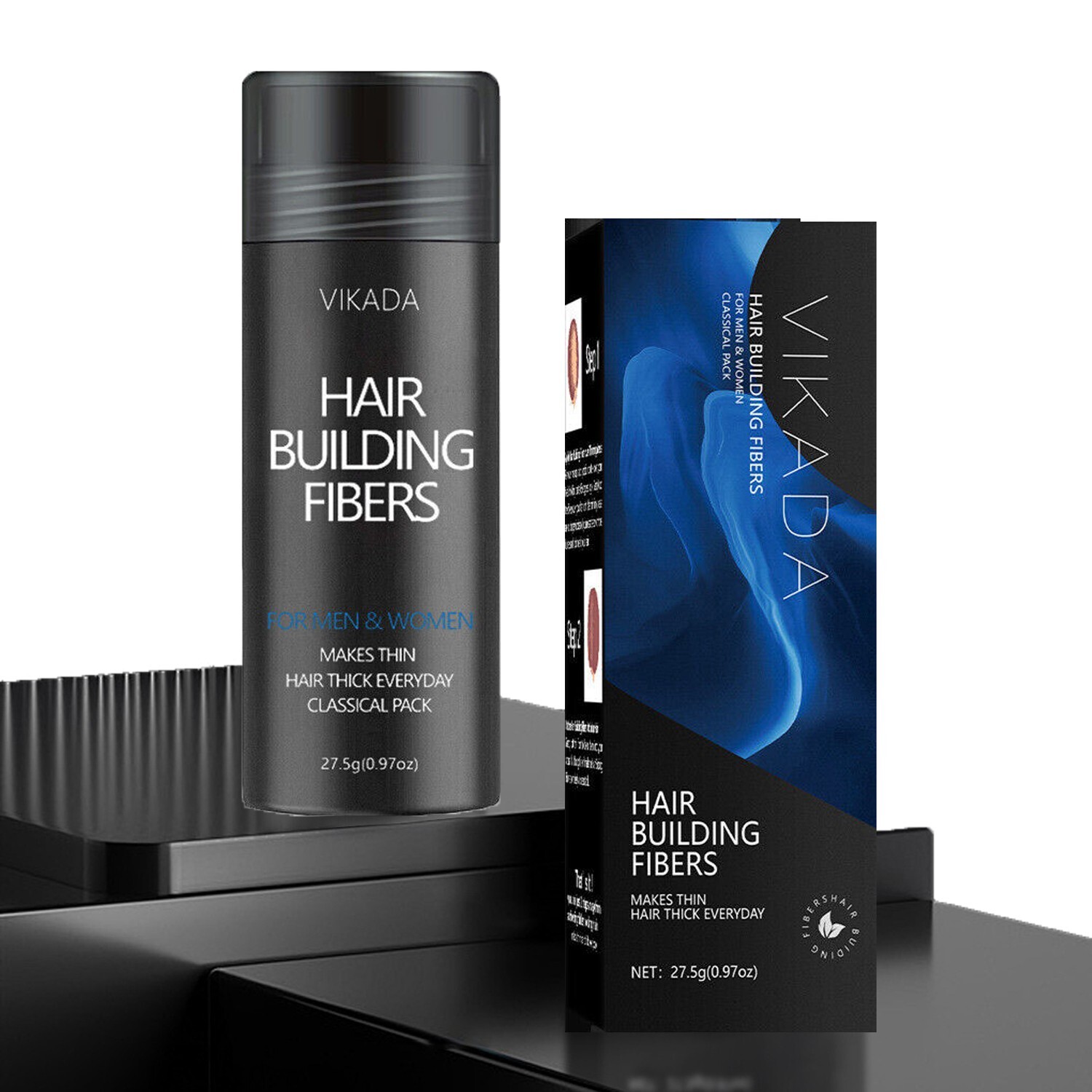 VIKADA Hair Fibers Hair Thickening Fibers Keratin Powder Hair Building 27.5g