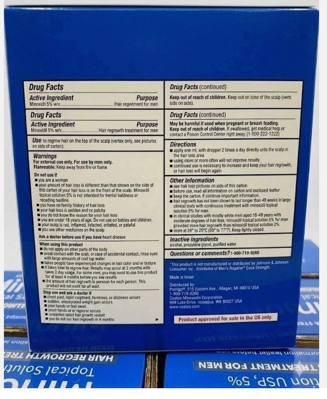 Kirkland Minoxidil 5% Extra Strength Men 6 Month Supply Hair Regrowth