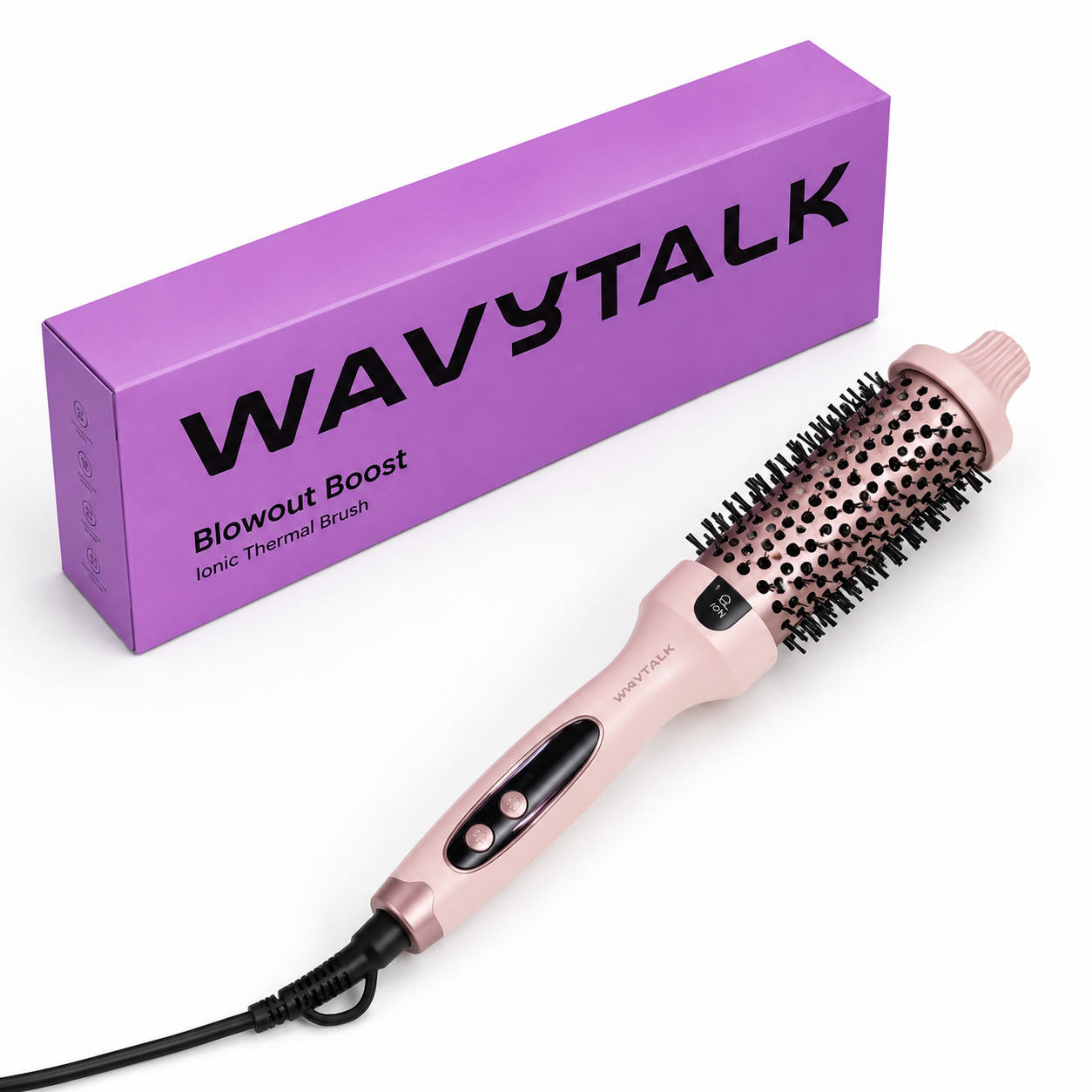 WavyTalk Blowout Boost 1.5″ Ionic Thermal Brush Ceramic Hot Brush Rose Gold